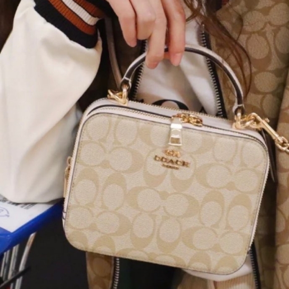 NWT Coach Box Crossbody In Signature Canvas C3148 Retail $298